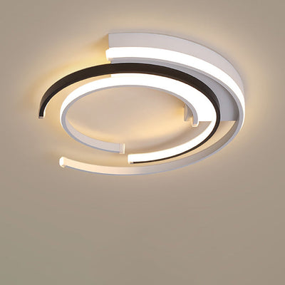 Contemporary Scandinavian Round Iron Aluminum LED Flush Mount Ceiling Light For Living Room