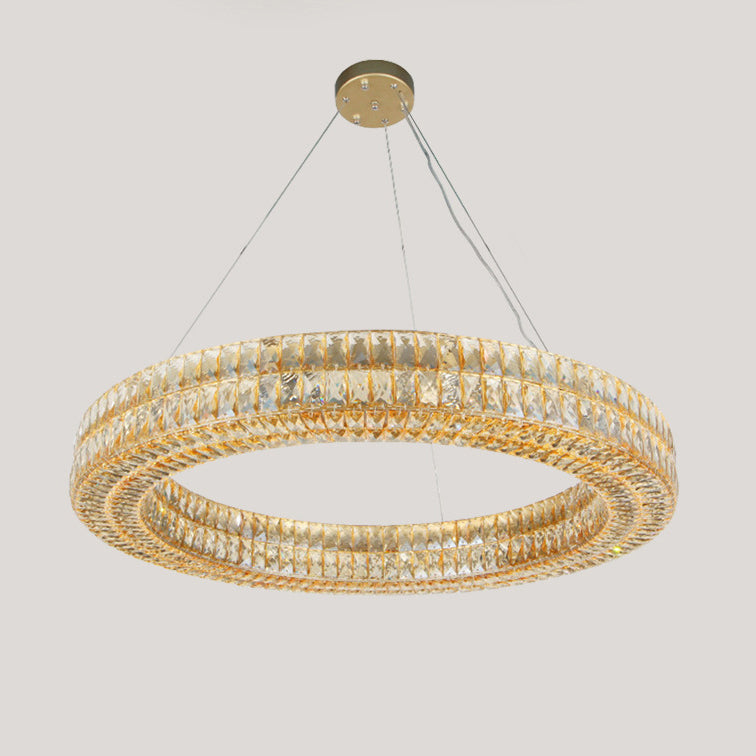 Modern Eclectic Ring Iron Crystal 9/12/16 Light Chandelier For Living Room