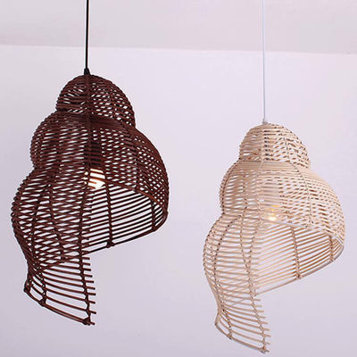 Modern Creative Personality Rattan Conch 1-Light Pendant Light