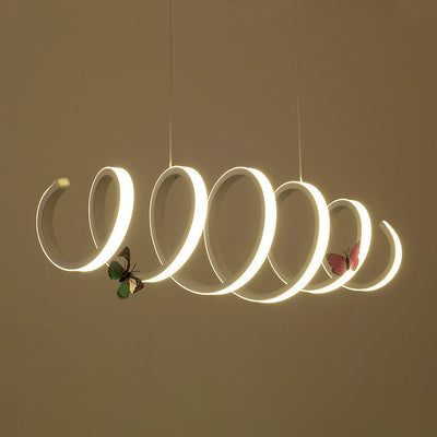 Contemporary Creative Spring Acrylic Hardware LED Island Light Pendant Light For Dining Room