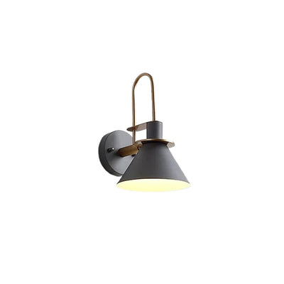 Contemporary Scandinavian Macaron Horn Iron 1-Light Wall Sconce Lamp For Hallway