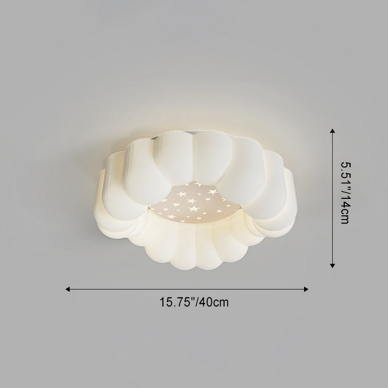 Contemporary Nordic Cloud Star Round Iron ABS LED Flush Mount Ceiling Light For Bedroom