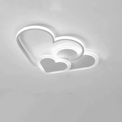 Contemporary Scandinavian Heart Shape Acrylic Hardware LED Flush Mount Ceiling Light For Bedroom