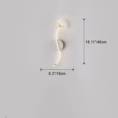 Contemporary Nordic Ginkgo Leaf Iron Aluminium Acrylic LED Wall Sconce Lamp For Bedside