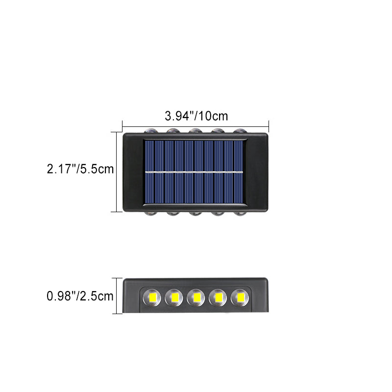 Modern Simplicity Solar Waterproof Rectangular ABS PVC LED Wall Sconce Lamp For Outdoor Patio