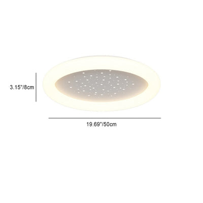 Modern Minimalist Round Full Star Iron Acrylic LED Flush Mount Ceiling Light For Bedroom