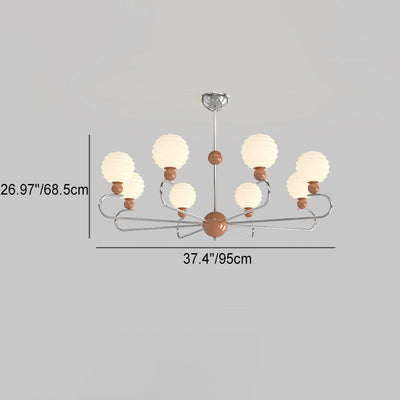 Contemporary Nordic Honeycomb Ball Magic Bean Glass Shade Iron Frame 5/8-Light Chandelier For Living Room