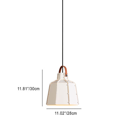 Contemporary Industrial Round Cylindrical Trapezoidal Iron 1-Light Pendant Light For Living Room