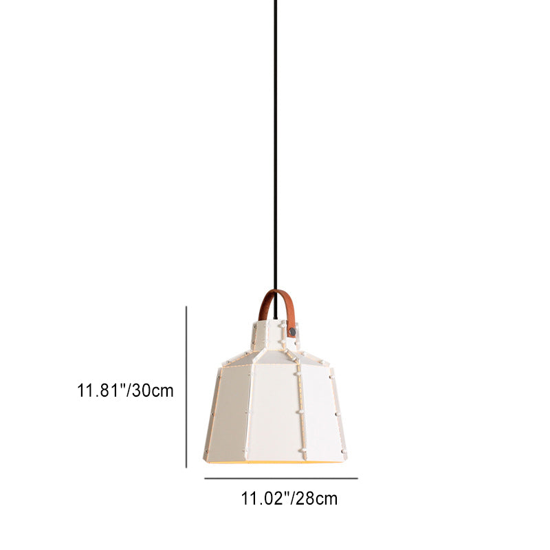 Contemporary Industrial Round Cylindrical Trapezoidal Iron 1-Light Pendant Light For Living Room