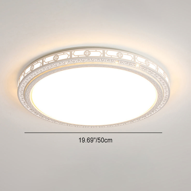 Modern Minimalist Round Acrylic Iron LED Flush Mount Ceiling Light For Bedroom