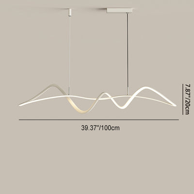 Modern Minimalist Aluminum Spiral Strip LED Island Light Pendant Light For Living Room