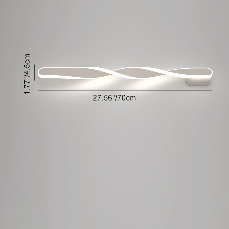 Modern Minimalist Spiral Long Aluminum Silicone LED Wall Sconce Lamp For Living Room