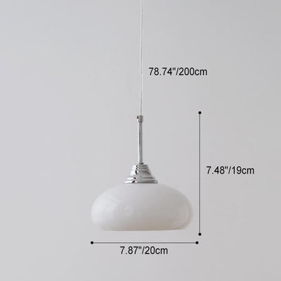 Nordic Minimalist Round Dome Glass 1-Light Pendant Light