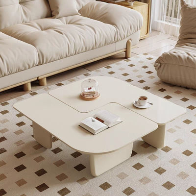 Modern Minimalist Square Rectangular Medium Density Fiberboard Coffee Table Combinable For Living Room