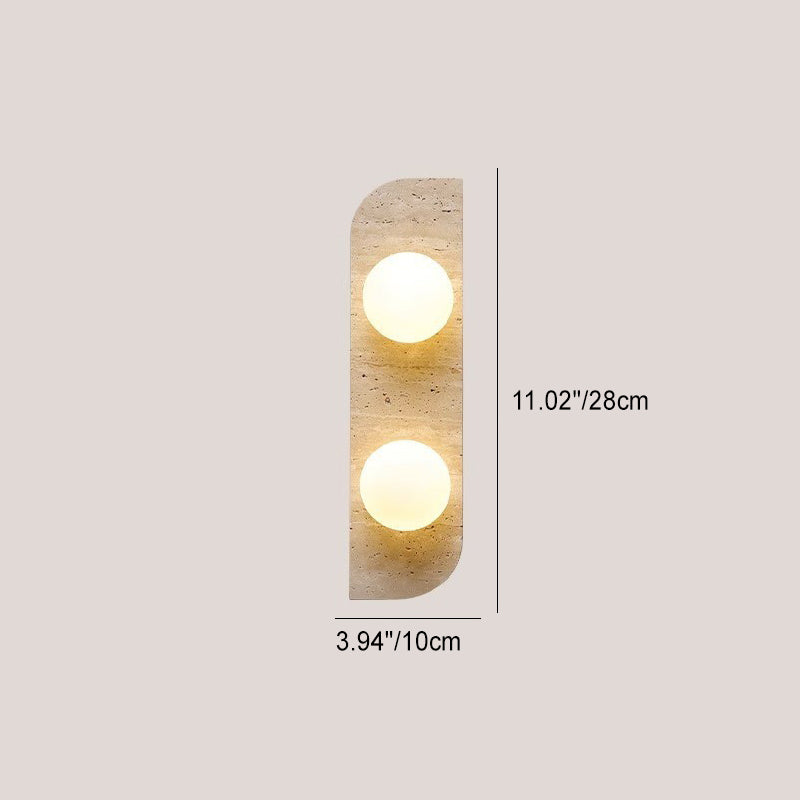 Modern Minimalist Rectangular Stone Glass 1/2/3 Light Wall Sconce Lamp For Bedroom