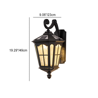 Traditional Farmhouse Cube Lantern Aluminum Glass 1-Light Outdoor Wall Sconce Lamp For Garden