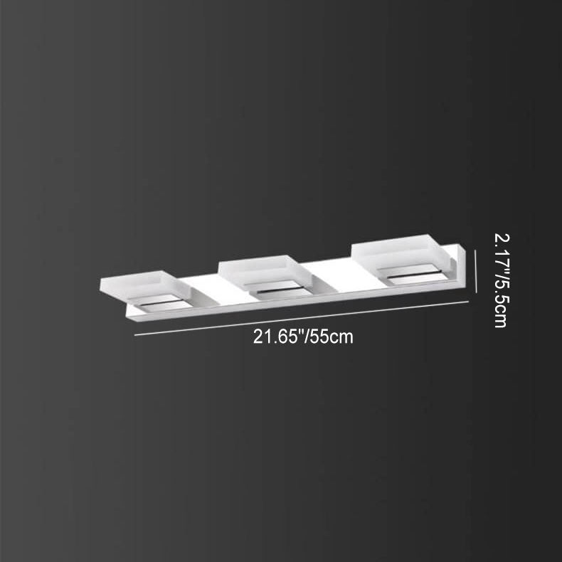 Nordic Simple Acrylic Square Stainless Steel LED Bathroom Vanity Mirror Front Wall Sconce Lamp