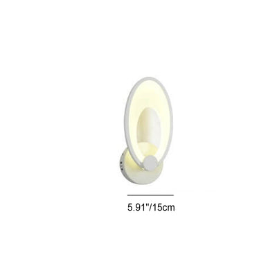 Modern Minimalist Oval Iron Acrylic Baking Paint LED Wall Sconce Lamp