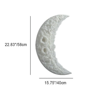 Contemporary Creative Moon Carving Resin LED Wall Sconce Lamp For Living Room