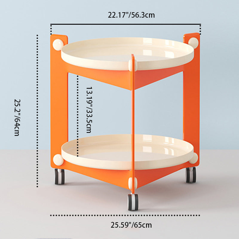 Contemporary Creative Removable Round Acrylic Plastic End Table 2-Tier For Living Room