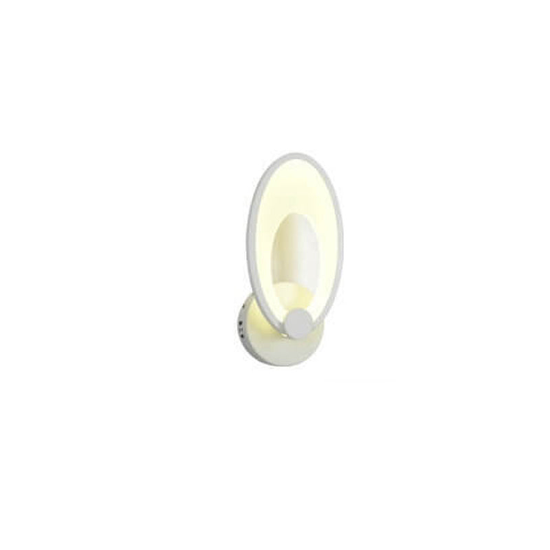 Modern Minimalist Oval Iron Acrylic Baking Paint LED Wall Sconce Lamp