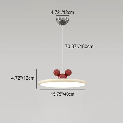 Modern Minimalist Disc Flying Saucer Mickey Hardware Aluminum LED Pendant Light For Living Room