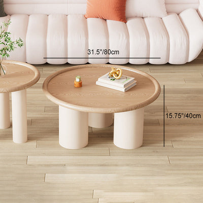 Modern Minimalist Round Tabletop Eco-friendly Plate Coffee Table 4-Leg For Living Room