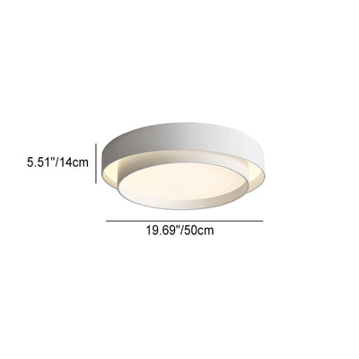 Contemporary Nordic Double Round Hardware LED Flush Mount Ceiling Light For Bedroom