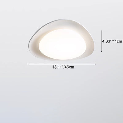 Modern Minimalist Cobblestone Elliptical Resin PE LED Flush Mount Ceiling Light For Bedroom