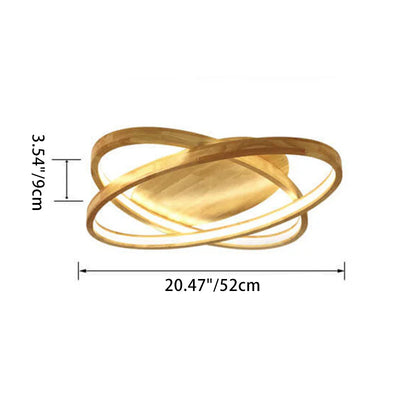 Moderne nordische ovale LED-Einbauleuchte aus Holz 