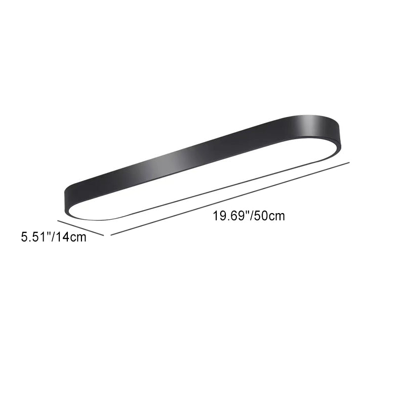 Modern Minimalist Elliptical Strip Iron Acrylic LED Flush Mount Ceiling Light For Hallway