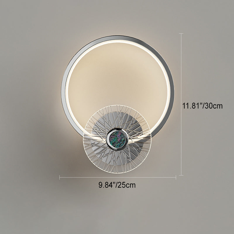 Contemporary Creative Geometric Semi-circle Acrylic Hardware LED Wall Sconce Lamp For Bedroom