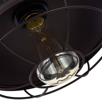 Contemporary Industrial Semicircle Iron 1-Light Semi-Flush Mount Ceiling Light For Living Room