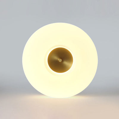 Modern Minimalist Copper Cylinder Acrylic LED Flush Mount Ceiling Light For Bedroom