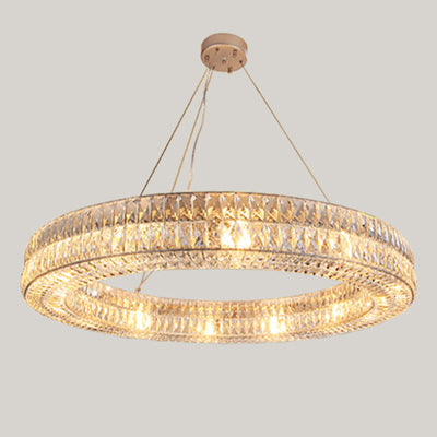 Modern Eclectic Ring Iron Crystal 9/12/16 Light Chandelier For Living Room