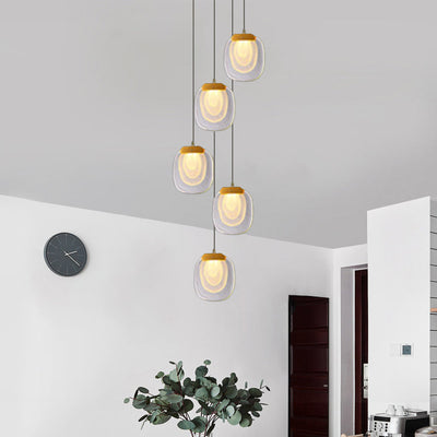 Lustre LED Rond en Cristal d'Aluminium Scandinave Contemporain pour Salon 