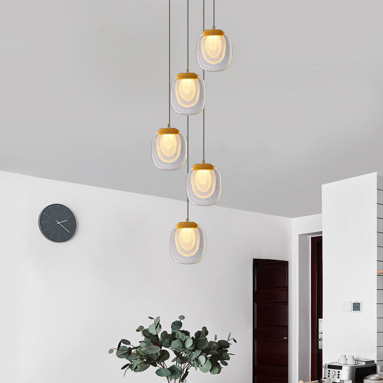 Lustre LED Rond en Cristal d&