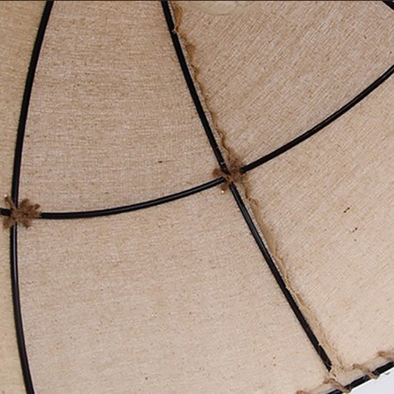 Abat-jour en demi-cercle en tissu rustique traditionnel à 1 lumière pour salle à manger 