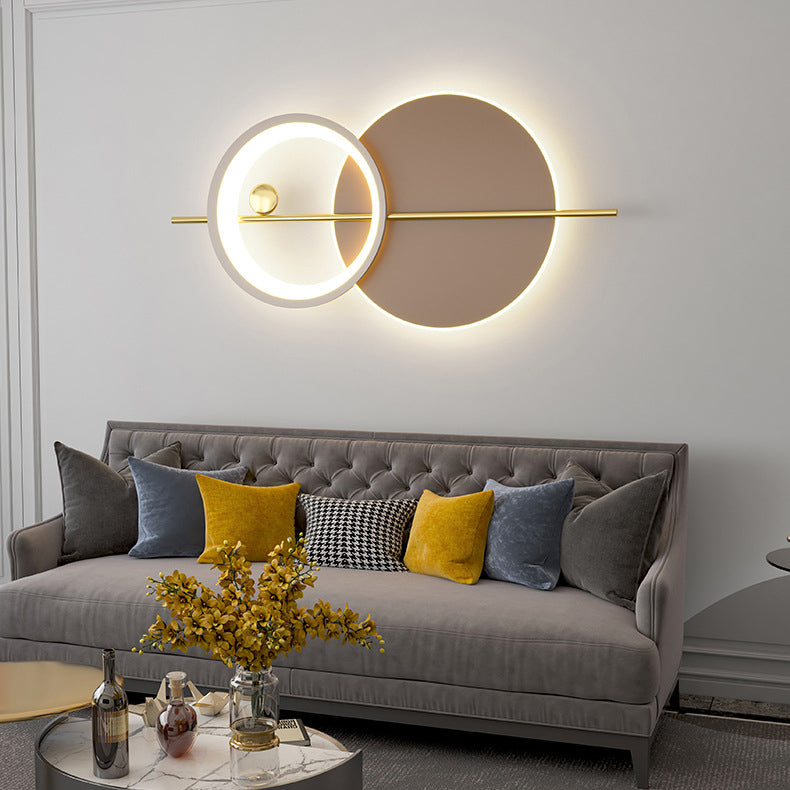 Modern Minimalist Round Iron Acrylic LED Wall Sconce Lamp For Bedroom