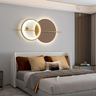 Modern Minimalist Round Iron Acrylic LED Wall Sconce Lamp For Bedroom