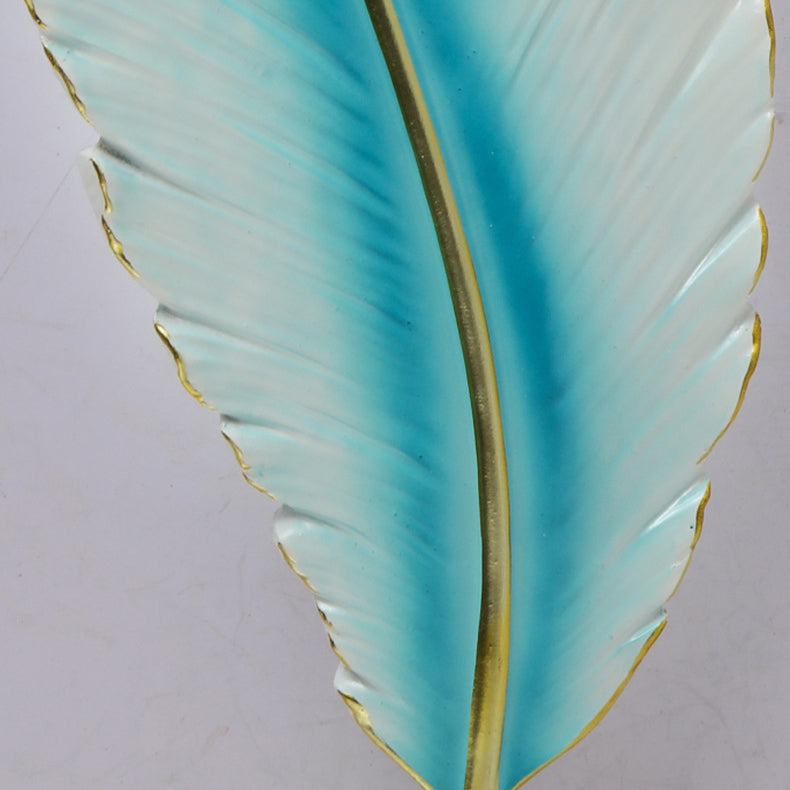 Contemporary Creative Resin Imitation Peacock Feather LED Waterproof Wall Sconce Lamp For Living Room