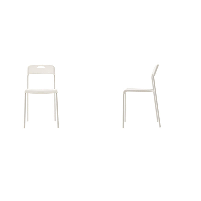 Modern Minimalist Square Plastic Carbon Steel Dining Chair Backrest For Dining Room