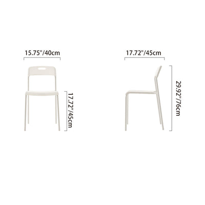 Modern Minimalist Square Plastic Carbon Steel Dining Chair Backrest For Dining Room