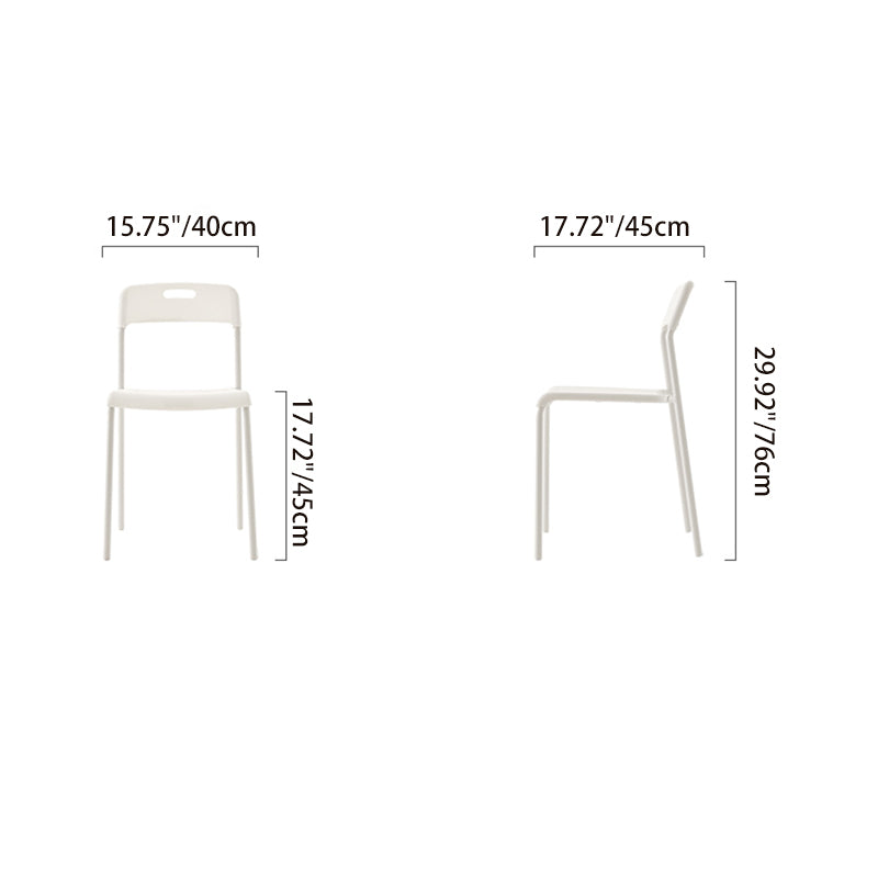 Modern Minimalist Square Plastic Carbon Steel Dining Chair Backrest For Dining Room