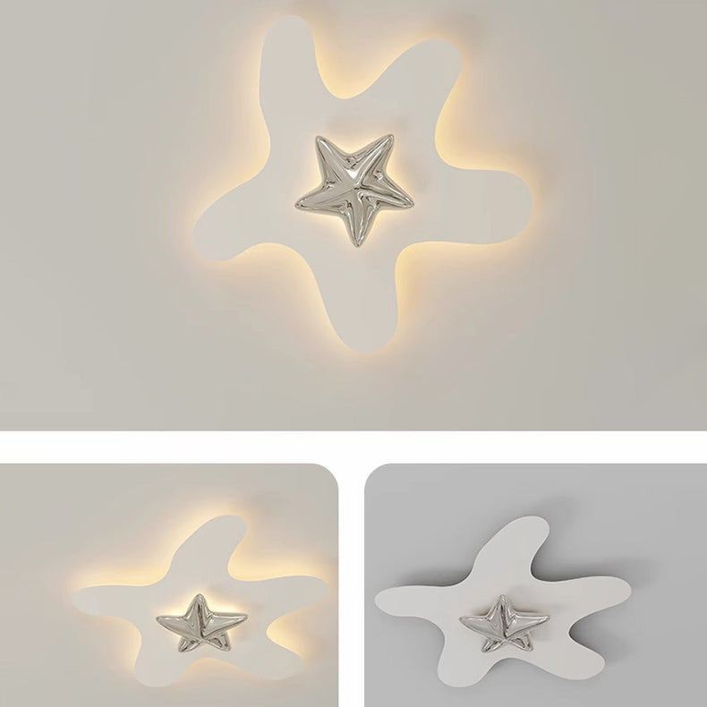 Modern Simplicity Star Iron Resin LED Flush Mount Ceiling Light For Bedroom