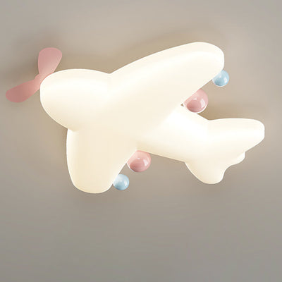 Modern Art Deco Airplane-Shape Heart-Shaped PE Iron LED Flush Mount Ceiling Light For Living Room