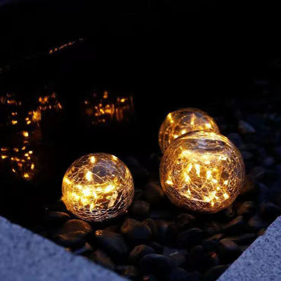 Modern Art Deco Waterproof Solar Plastic Copper Wire Glass Ball LED Landscape Lighting Outdoor Light For Garden