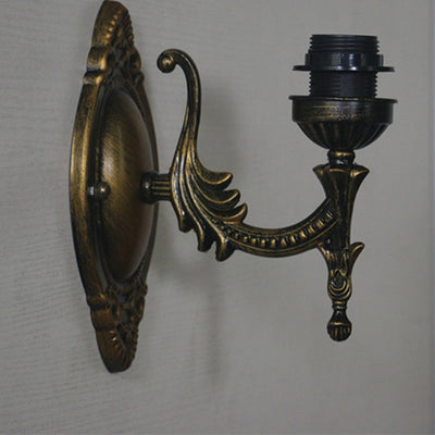 Traditional Tiffany Half Circle Hardware Glass 1-Light Wall Sconce Lamp For Bedroom