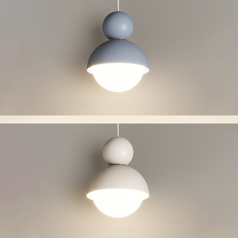 Modern Minimalist Cream Round Bowl Cone Iron 1-Light Pendant Light For Living Room