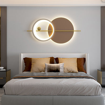 Modern Minimalist Round Iron Acrylic LED Wall Sconce Lamp For Bedroom